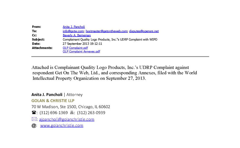 qlp email from Anita Pancholi